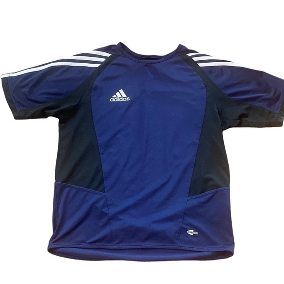 Adidas Soccer Jersey Climacool Navy‎ and Black Size L - Picture 1 of 6